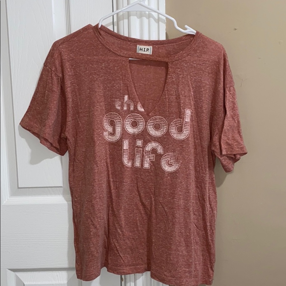 V-neck Cut Out “The Good Life” tee